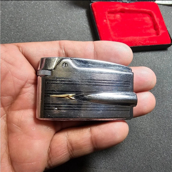 Vintage Ronson Premiere Silver Tone Gold Accent Adonis Varaflame Lighter In Case - Picture 2 of 9